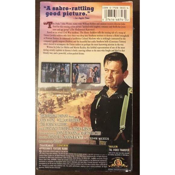 The Horse Soldiers VHS Movie John Wayne William Holden 1959 Western Legends - Picture 2 of 4